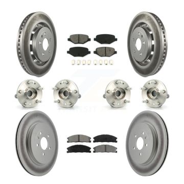 Front Rear Hub Bearing Coated Brake Rotor Pad Kit (10Pc) For Ford Explorer Police Utility KBB-112211