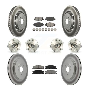 Front Rear Hub Bearings Coated Disc Brake Rotors And Pads Kit (10Pc) For Ford Explorer KBB-112212