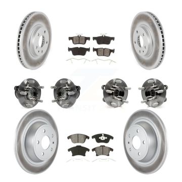 Front Rear Hub Bearing Coated Disc Brake Rotor Pad Kit (10Pc) For Ford Fusion Lincoln MKZ KBB-112213