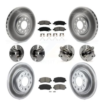 Front Rear Hub Bearing Coated Disc Brake Rotor & Pads Kit (10Pc) For 2013-2016 Dodge Dart KBB-112218