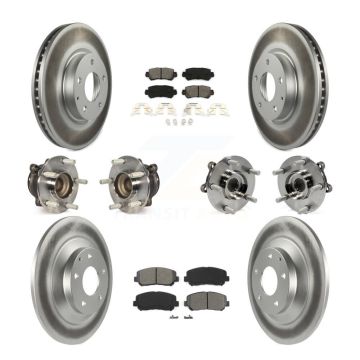 Front Rear Hub Bearing Coated Brake Rotor And Pad Kit (10Pc) For 2013-2015 Mazda CX-5 FWD KBB-112224