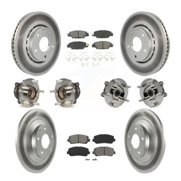 Front Rear Hub Bearing Assembly Coated Disc Brake Rotor And Pad Kit (10Pc) For Mazda CX-5 KBB-112227