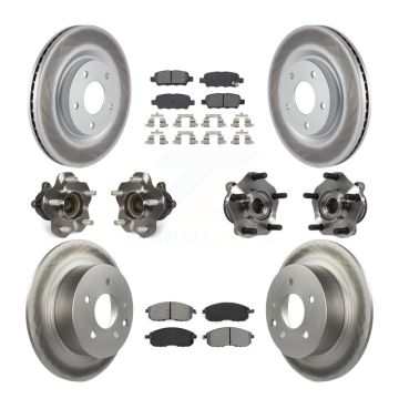 Front Rear Hub Bearing Coated Brake Rotor & Pad Kit (10Pc) For Nissan Sentra Turbocharged KBB-112229