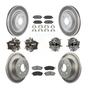 Front Rear Hub Bearings Coated Disc Brake Rotors And Pads Kit (10Pc) For Nissan Juke KBB-112235