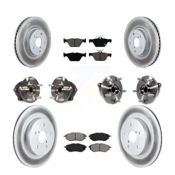 Front Rear Hub Bearing Coated Disc Brake Rotor & Pad Kit (10Pc) For Subaru Outback Legacy KBB-112238
