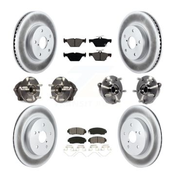 Front Rear Hub Bearing Coated Brake Rotor Pad Kit (10Pc) For 2016-2019 Subaru Legacy 2.5L KBB-112240