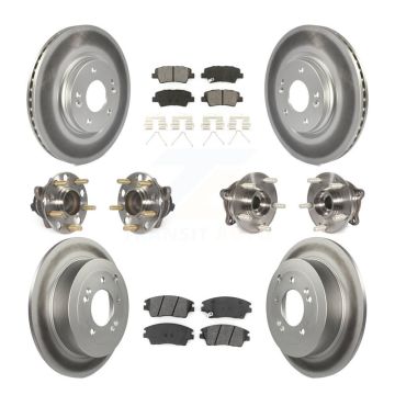 Front Rear Hub Bearing Coated Brake Rotor Pads Kit (10Pc) For Hyundai Tucson Kia Sportage KBB-112252