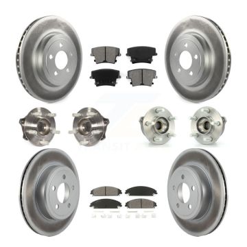 Front Rear Hub Bearing Coated Brake Rotor & Pad Kit (10Pc) For Dodge Charger Chrysler 300 KBB-112253