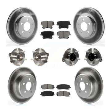 Front Rear Hub Bearing Coated Brake Rotor & Pad Kit (10Pc) For Dodge Charger Chrysler 300 KBB-112255
