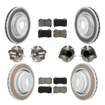 Front Rear Hub Bearing Coated Brake Rotor And Pad Kit (10Pc) For Dodge Charger Challenger KBB-112258