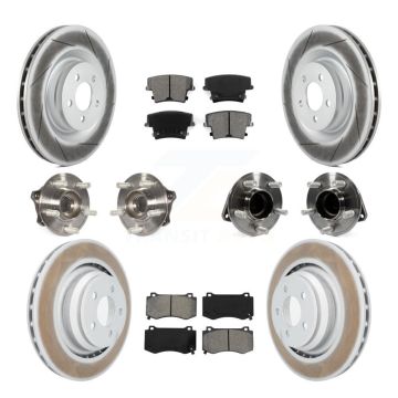 Front Rear Hub Bearings Coated Disc Brake Rotors And Pads Kit (10Pc) For Dodge Charger KBB-112259