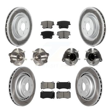 Front Rear Hub Bearings Coated Disc Brake Rotors And Pads Kit (10Pc) For Dodge Charger KBB-112261