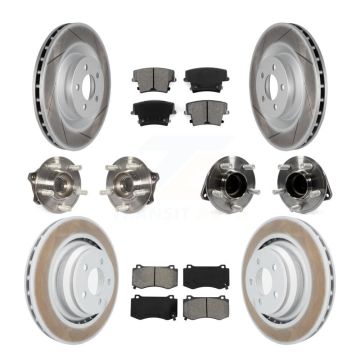 Front Rear Hub Bearings Coated Disc Brake Rotors And Pads Kit (10Pc) For Dodge Charger KBB-112263