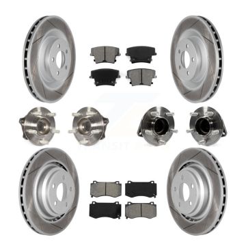 Front Rear Hub Bearings Coated Disc Brake Rotors And Pads Kit (10Pc) For Dodge Charger KBB-112265