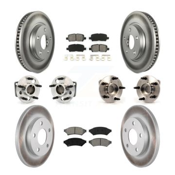 Front Rear Hub Bearing Coated Brake Rotor And Pad Kit (10Pc) For Pontiac Grand Prix Buick KBB-112271