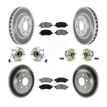 Front Rear Hub Bearing Coat Brake Rotor Pads Kit (10Pc) For 07 Saturn Relay 3 Hole Flange KBB-112274