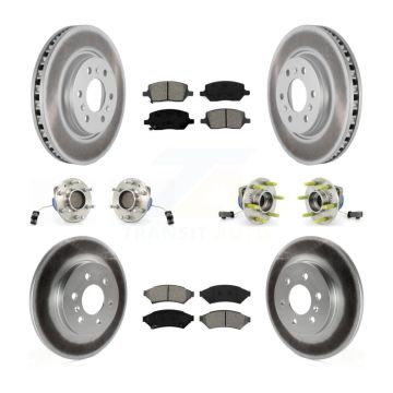 Front Rear Hub Bearing Coated Brake Rotor & Pads Kit (10Pc) For Pontiac Montana Chevrolet KBB-112275