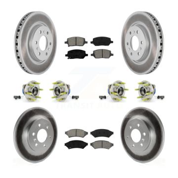 Front Rear Hub Bearing Coated Disc Brake Rotor & Pad Kit (10Pc) For 2006 Saturn Relay AWD KBB-112276