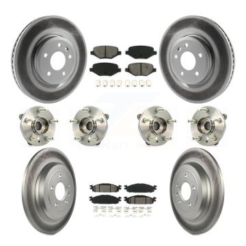 Front Rear Hub Bearing Coated Brake Rotor Pad Kit (10Pc) For Ford Flex Taurus Lincoln MKT KBB-112291