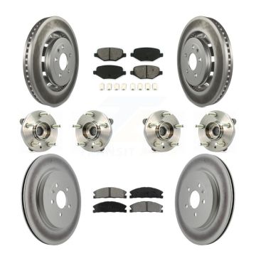 Front Rear Hub Bearing Coated Brake Rotor Pad Kit (10Pc) For Ford Lincoln Flex MKS Taurus KBB-112292