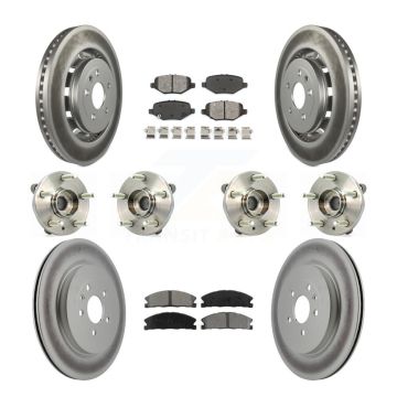 Front Rear Hub Bearing Coated Brake Rotor Pad Kit (10Pc) For Ford Flex Taurus Lincoln MKS KBB-112293