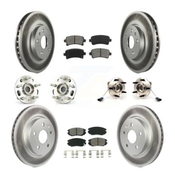 Front Rear Hub Bearing Coated Disc Brake Rotors And Pads Kit (10Pc) For 2010 Buick Allure KBB-112300