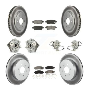 Front Rear Hub Bearing Coated Disc Brake Rotors And Pads Kit (10Pc) For Nissan Pathfinder KBB-112307