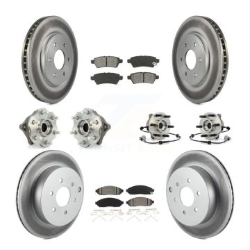 Front Rear Hub Bearing Coated Disc Brake Rotors And Pads Kit (10Pc) For Nissan Pathfinder KBB-112309