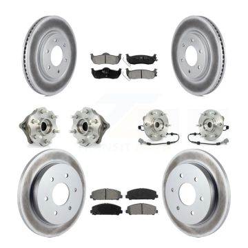 Front Rear Hub Bearings Coated Disc Brake Rotors And Pads Kit (10Pc) For Nissan Armada KBB-112311
