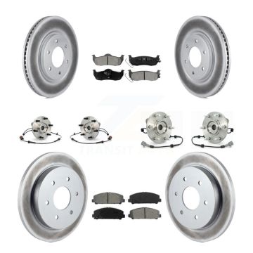 Front Rear Hub Bearing Coated Brake Rotor Pads Kit (10Pc) For Nissan Armada INFINITI QX56 KBB-112314