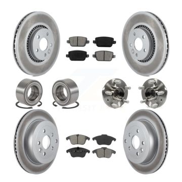 Front Rear Bearing Coated Brake Rotor & Pads Shoe Kit (10Pc) For 2008-2011 Land Rover LR2 KBB-112332