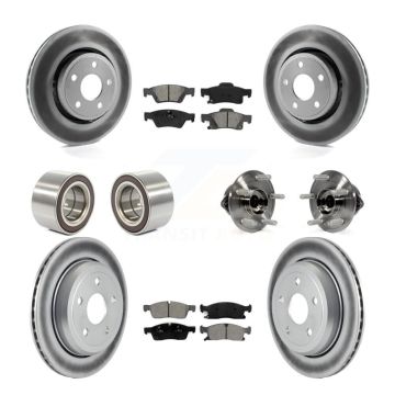 Front Rear Hub Bearing Coated Brake Rotor Pads Shoe Kit (10Pc) For Jeep Grand Cherokee WK KBB-112334
