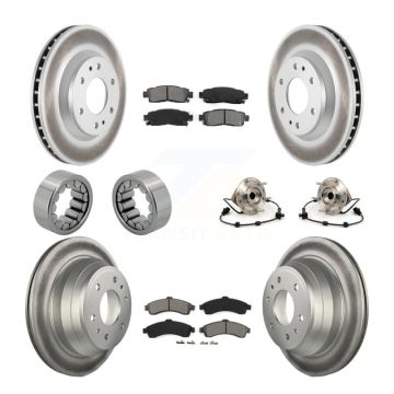 Front Rear Hub Bearing Coat Brake Rotor Pad Shoe Kit (10Pc) For GMC Envoy Chevrolet Buick KBB-112342