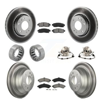 Front Rear Hub Bearing Coat Brake Rotor Pad Shoe Kit (10Pc) For Chevrolet GMC Trailblazer KBB-112344