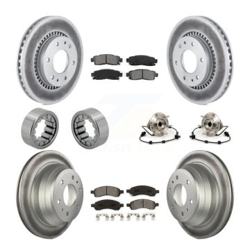 Front Rear Hub Bearing Coat Brake Rotor Pad Shoe Kit (10Pc) For Chevrolet Trailblazer GMC KBB-112345