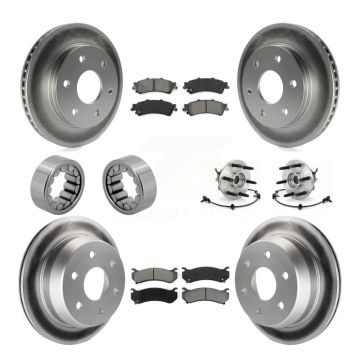 Front Rear Hub Bearing Coat Brake Rotor Pads Shoe Kit (10Pc) For Chevrolet Silverado 1500 KBB-112346