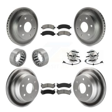 Front Rear Hub Bearing Coat Brake Rotor Pads Shoe Kit (10Pc) For Chevrolet Avalanche 1500 KBB-112348