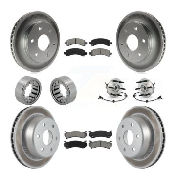 Front Rear Hub Bearing Coated Brake Rotor Pads Shoe Kit (10Pc) For Chevrolet Express 1500 KBB-112350