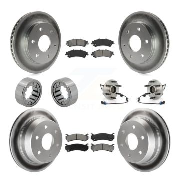 Front Rear Hub Bearing Coated Brake Rotor Pad Shoe Kit (10Pc) For Chevrolet Astro GMC RWD KBB-112352