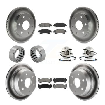Front Rear Hub Bearing Coat Brake Rotor Pads Shoe Kit (10Pc) For Chevrolet Silverado 1500 KBB-112353