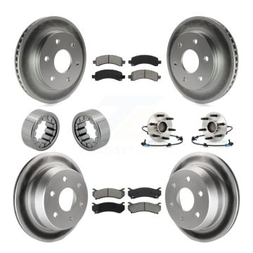 Front Rear Hub Bearing Coat Brake Rotor Pads Shoe Kit (10Pc) For Chevrolet Avalanche 1500 KBB-112355