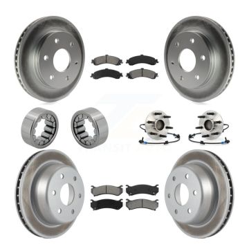 Front Rear Hub Bearing Coat Brake Rotor Pads Shoe Kit (10Pc) For Chevrolet Avalanche 1500 KBB-112356