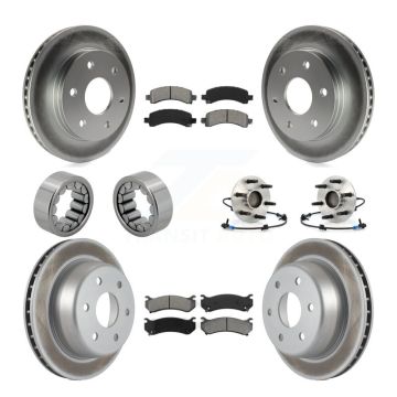 Front Rear Hub Bearing Coat Brake Rotor Pads Shoe Kit (10Pc) For Chevrolet Avalanche 1500 KBB-112357