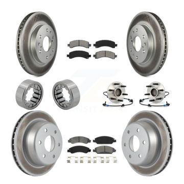Front Rear Hub Bearing Coated Brake Rotor Pads Shoe Kit (10Pc) For Chevrolet Express 1500 KBB-112358