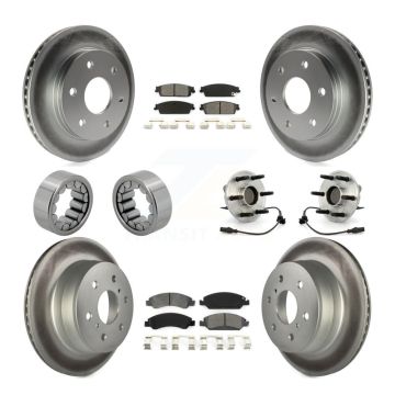 Front Rear Hub Bearing Coated Disc Brake Rotor & Pads Shoe Kit (10Pc) For GMC Sierra 1500 KBB-112365