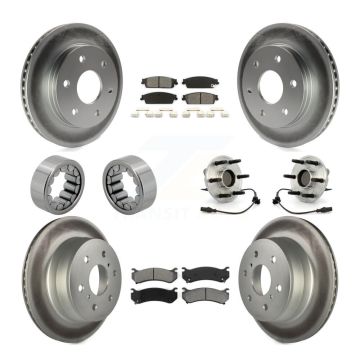Front Rear Hub Bearing Coat Brake Rotor Pads Shoe Kit (10Pc) For Chevrolet Silverado 1500 KBB-112366