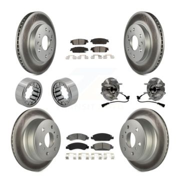 Front Rear Hub Bearing Coat Brake Rotor Pad Shoe Kit (10Pc) For GMC Sierra 1500 Chevrolet KBB-112372