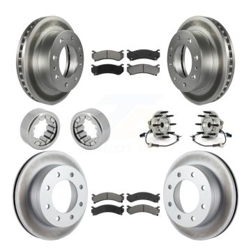 Front Rear Hub Bearings Coated Disc Brake Rotors And Pads Shoes Kit (10Pc) For Hummer H2 KBB-112435