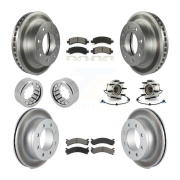 Front Rear Hub Bearing Coated Brake Rotor Pads Shoe Kit (10Pc) For Chevrolet Express 2500 KBB-112439