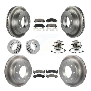 Front Rear Hub Bearing Coated Brake Rotor Pads Shoe Kit (10Pc) For Chevrolet Express 2500 KBB-112441